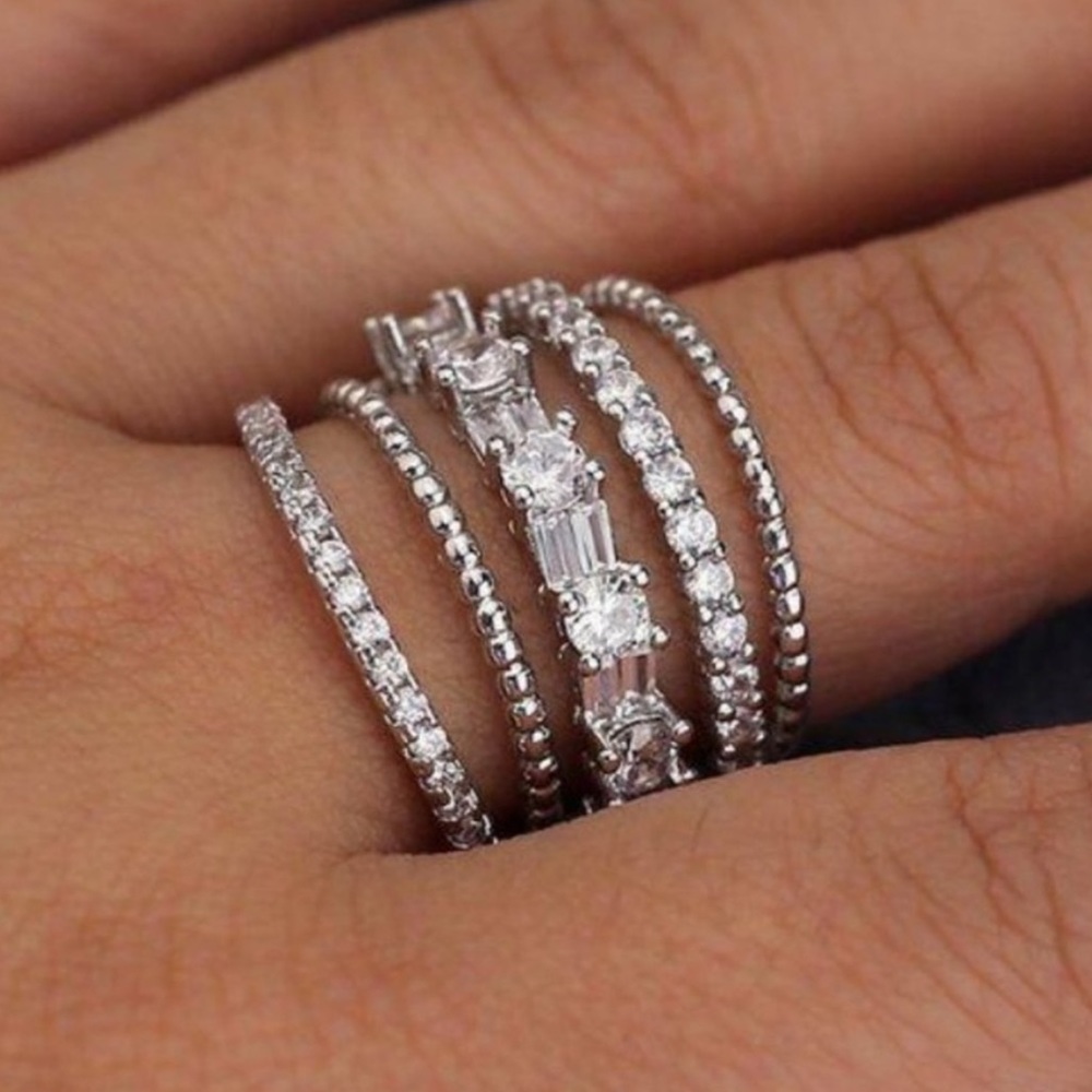 NEW 925 STERLING SILVER DIAMOND HALO RING